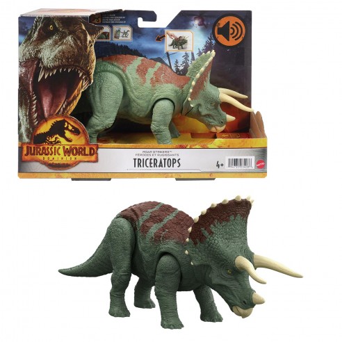 TRICERATOPS DINOSAUR ROARS AND...