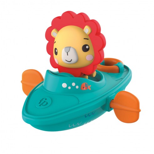WIND UP BOAT WITH FIGURE LION