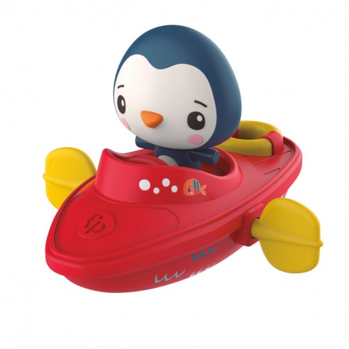 WIND UP BOAT WITH FIGURE PENGUIN