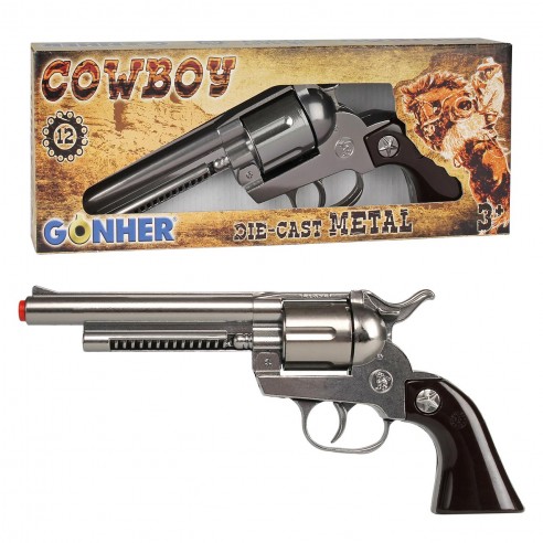 COWBOY REVOLVER 12 SHOTS - SILVER...
