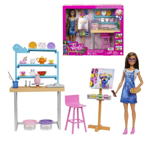 BARBIE ART STUDIO DOLL HCM85 MATTEL