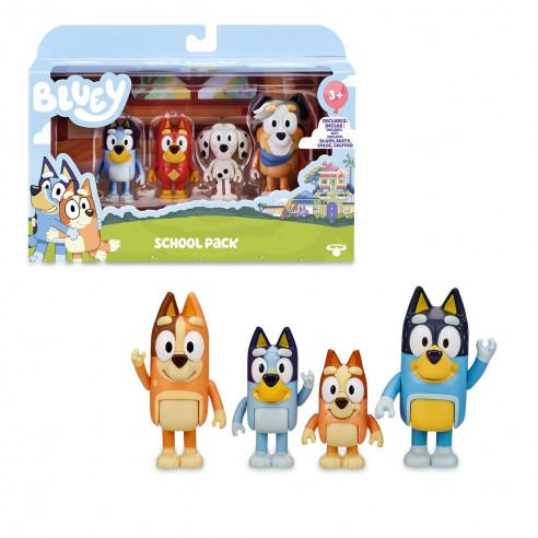 BLUEY - PACK 4 FIGURINES - 2 ASSORTED...