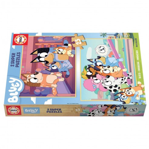 Puzzle 2x25 Bluey Madera