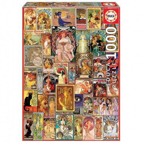 PUZZLE 1000 COLLAGE ART NOVEAU 19258...