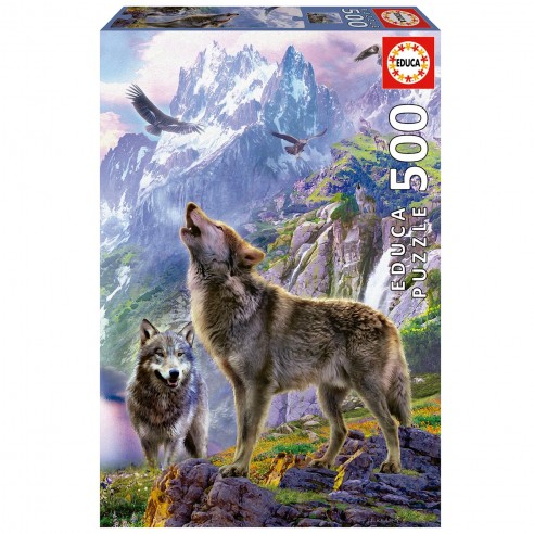 PUZZLE 500 WOLVES ON THE ROCKS 19548...