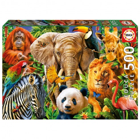 JIGSAW PUZZLE 500 COLLAGE OF WILD...