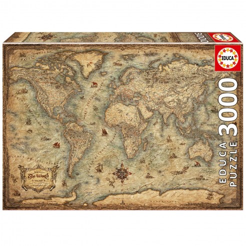 PUZZLE 3000 PIECES WORLD MAP 19567 EDUCA