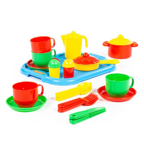 SET OF POTS AND TRAYS FOR FOUR 54906