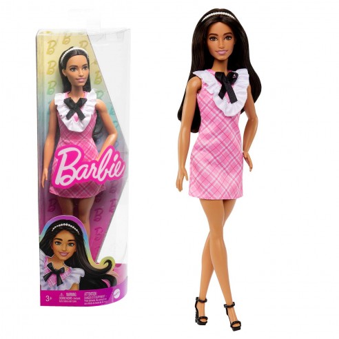 BARBIE FASHIONISTA DOLL PINK TARTAN...