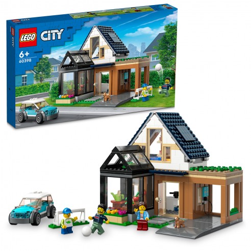 FAMILY HOUSE AND ELECTRIC CAR LEGO...