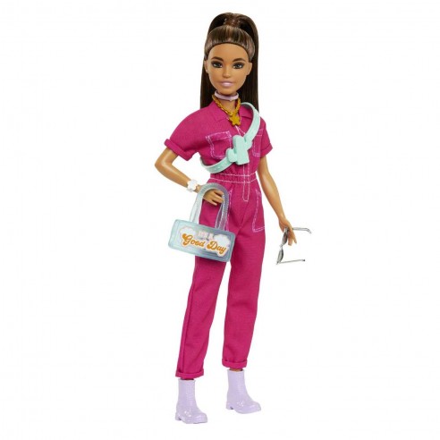 BARBIE DOLL PINK JUMPSUIT HPL76 MATTEL