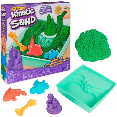 SANDBOX SET GREEN KINETIC SAND...