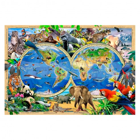 PUZZLE MADERA ANIMAL KINGDOM MAP 1010...