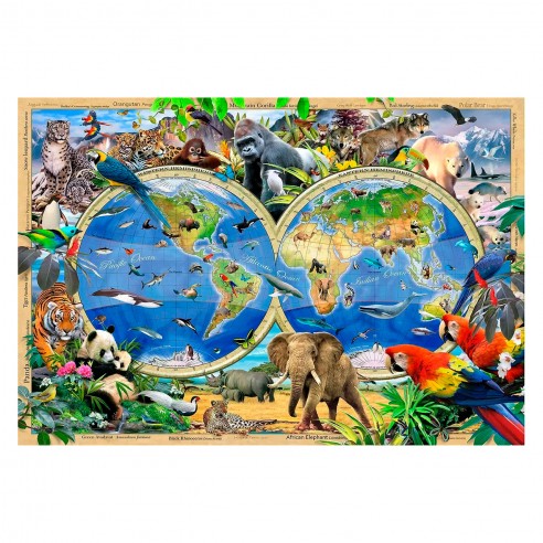 WOODEN PUZZLE ANIMAL KINGDOM MAP 1010...