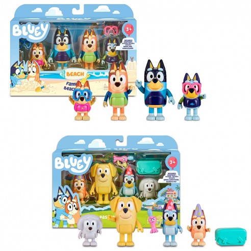 BLUEY - PACK 4 FIGURINES - 3 ASSORTED...