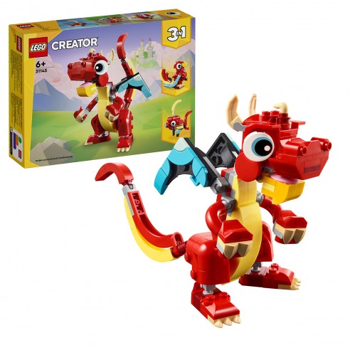 DRAGÓN ROJO 3 EN 1 LEGO CREATOR 31145...