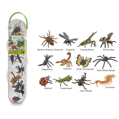 BOX OF MINI INSECTS AND SPIDERS -...