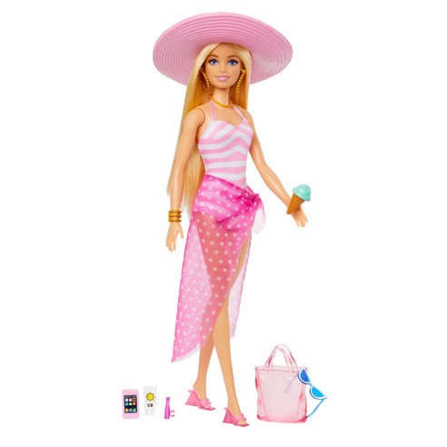 BARBIE BEACH DAY DOLL HPL73 MATTEL