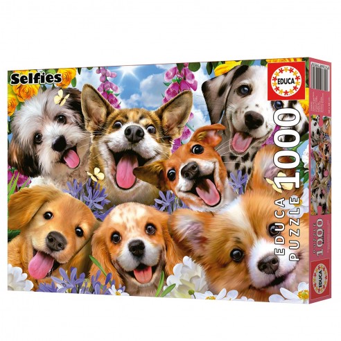 PUZZLE 1000 SEFLIE OF PUPPIES 19931...