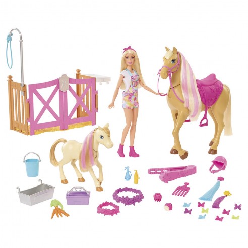 MUÑECA BARBIE CON CABALLO Y PONI...