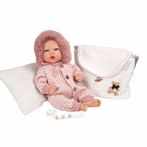 REBORN DOLL 40CM MANUELA PINK W/BAG...