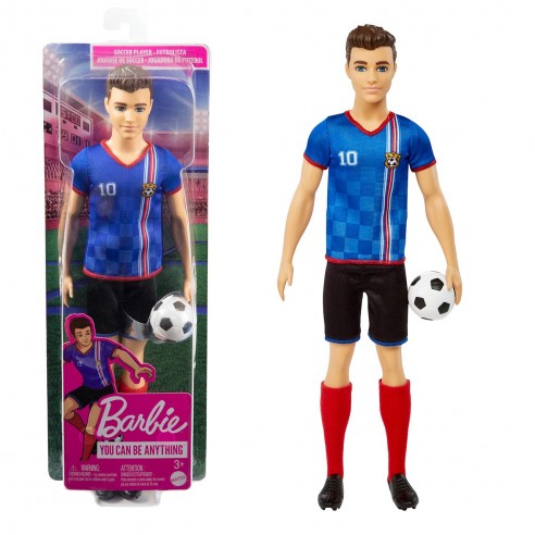 Ken soccer player doll red shirt