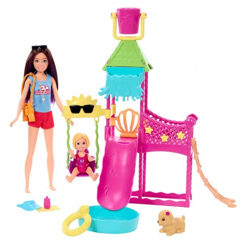 BARBIE BABYSITTER DOLL SET WATER PARK...