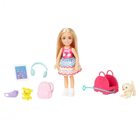 BARBIE CHELSEA TRAVEL SET WITH PUPPY...