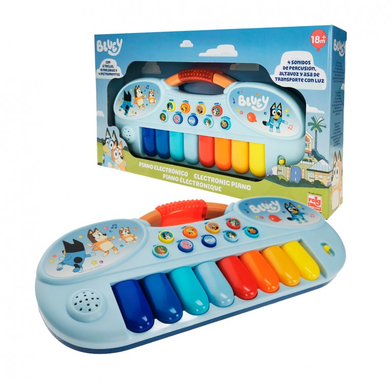 Orgue Bluey En Bois Et Plastique - Instrument De Musique Pour Enfant à Partir De 3 Ans