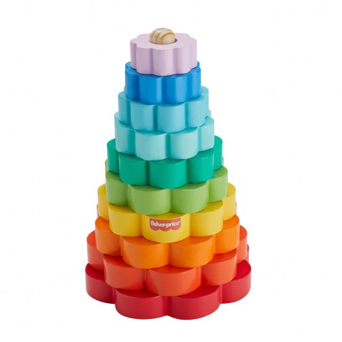 WOODEN PYRAMID HXT77 FISHER PRICE