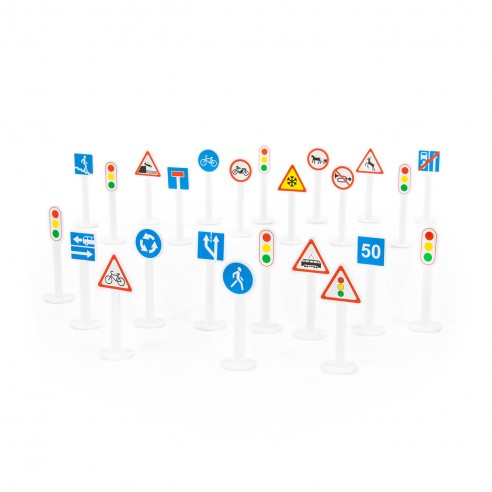 SET 24 PIECES TRAFFIC SIGNS WADER 64219