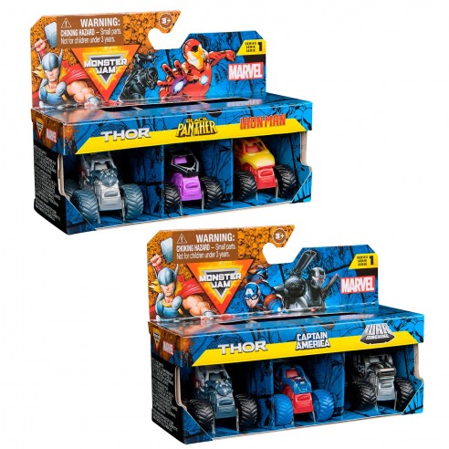 3 PACK MONSTER JAM MINI MARVEL...