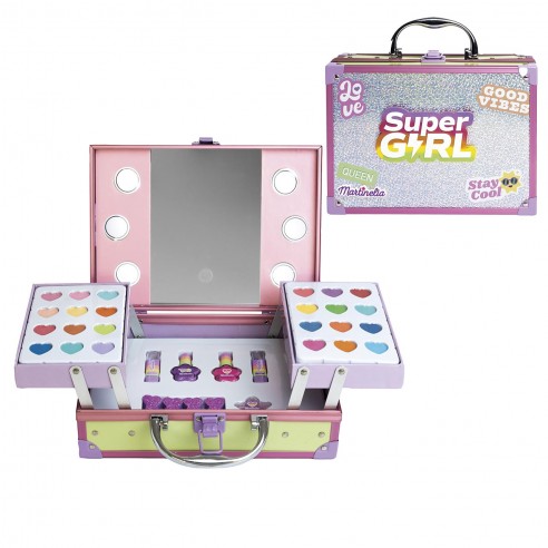 MAKEUP CASE W/MIRROR AND LIGHT SUPER...