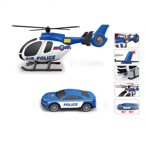 HELICOPTER + POLICE CAR LIGHT-SOUND...