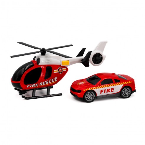 HELICOPTERO + COCHE BOMBEROS...