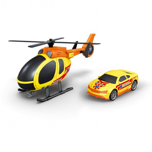 HELICOPTER + RESCUE CAR LIGHT-SOUND...