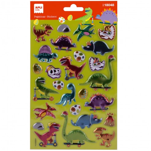 STICKERS DINOSAURS METALLIZED...