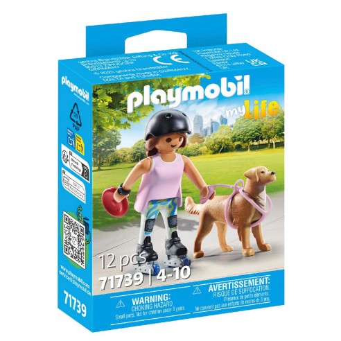 PATINADORA CON RETRIEVER 71739 PLAYMOBIL