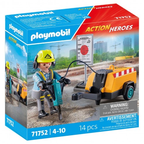 OBRERO ACTION HEROES 71752 PLAYMOBIL