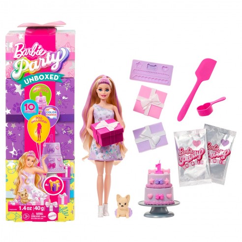 BARBIE PARTY REVEAL MUÑECA MORADA...