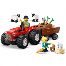 TRACTOR ROJO CON REMOLQUE Y... 2