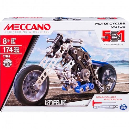 MECCANO SET 5 MODELS OF MOTORCYCLES...