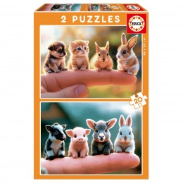 PUZZLES 2X20 BEBÉS ANIMALES...