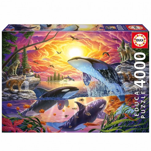 4,000-PIECE ORCAS AND SEALIONS PUZZLE...