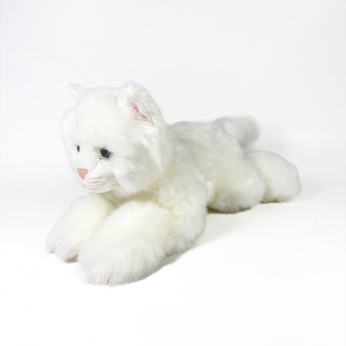 PELUCHE GATO BLANCO TUMBADO 25CM...