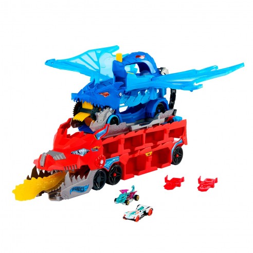 HOT WHEELS DRAGÓN TRANSPORTADOR JBM72...