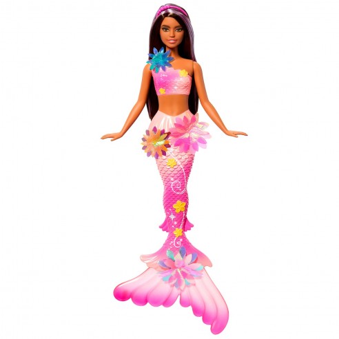 MUÑECA BARBIE SIRENA FLORECE MORENA...