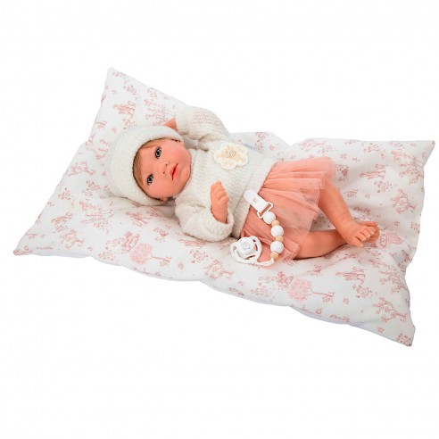 40 CM REBORN DOLL JULIA WITH CUSHION...