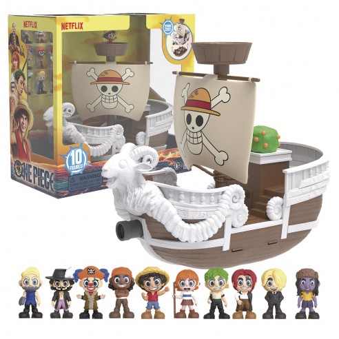 ONE PIECE SHIP PLAYSET AND 10 FIGURES...