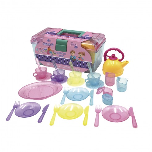 BRIEFCASE WITH TACHAN 33 PIECE TEA SET
